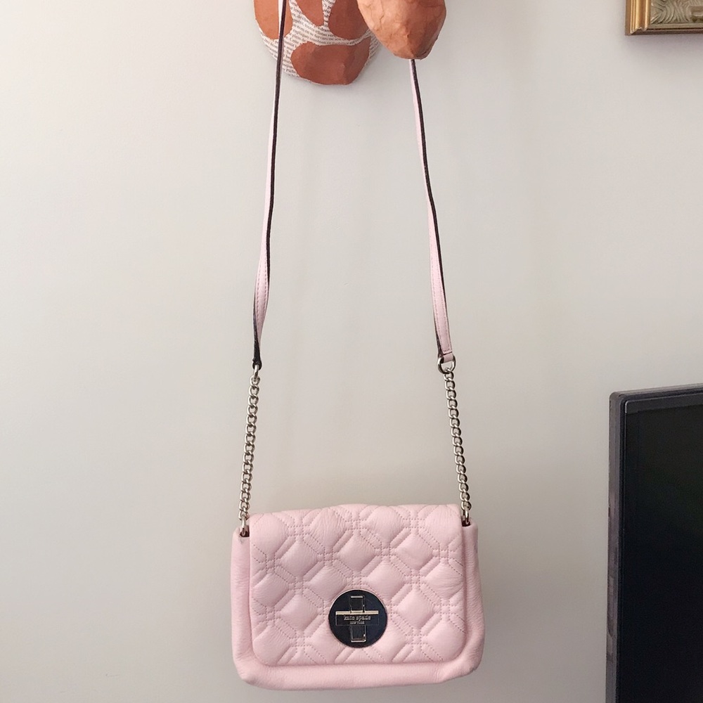 Kate spade pink crossbody handbag gold hardware
